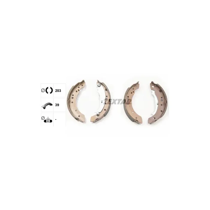 TEXTAR 91068800 Brake Shoe Set with handbrake lever