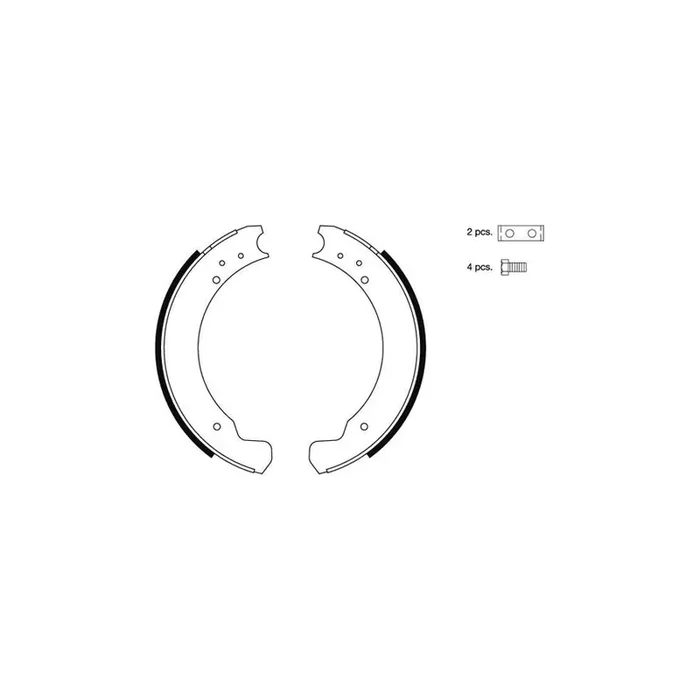 TEXTAR 91069900 Brake Shoe Set without handbrake lever, with accessories