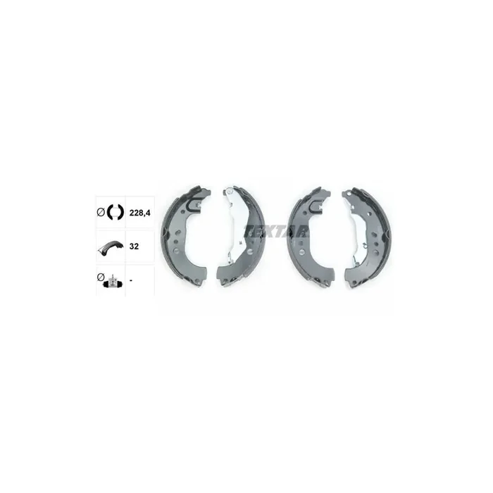 TEXTAR 91080100 Brake Shoe Set with handbrake lever
