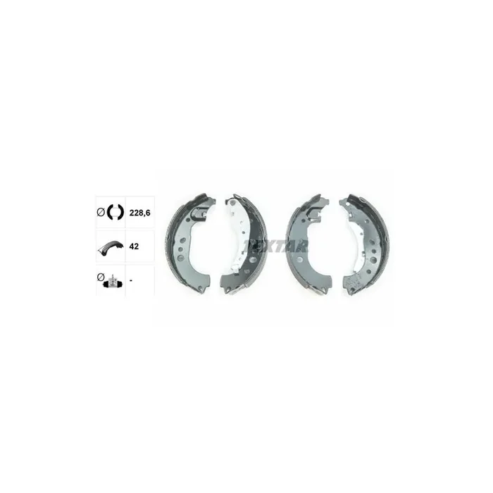 TEXTAR 91081700 Brake Shoe Set with handbrake lever