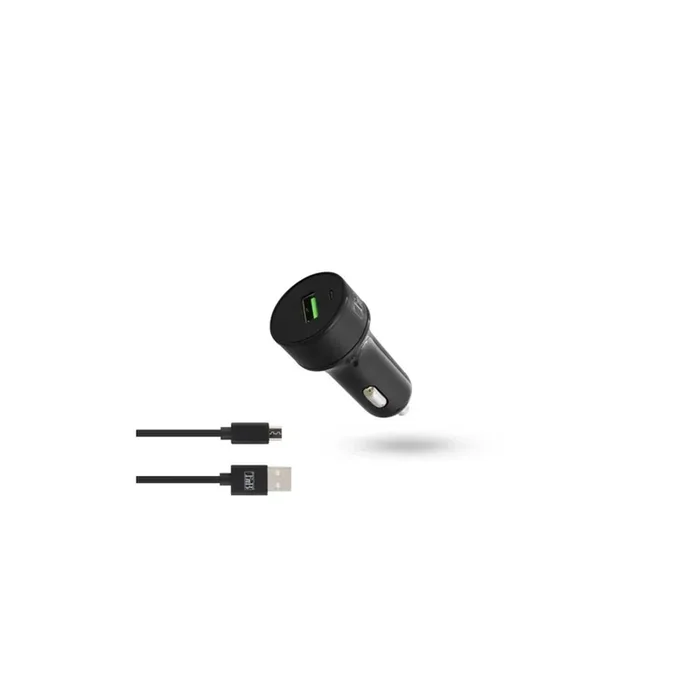 TnB 8696 In-car charger 12, 24V, 1m, Number of inlets/outlets 1 USB QC 3.0, with USB cable, micro USB, Black