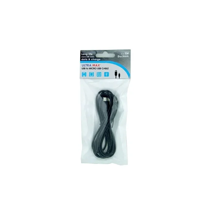 Ultramax USB To Micro USB cable 2 M length (Blister of 1)
