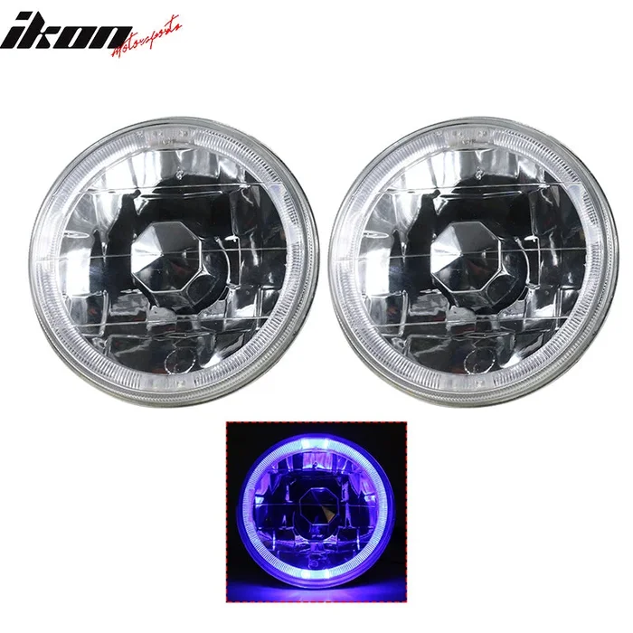 Universal 2PCS 5″ Round Headlights Conversion Semi Sealed White LED