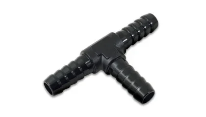 Vibrant 1/4in Barbed Tee Adapter- Black Anodized vib11425