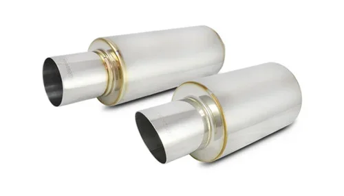 Vibrant TPV Round Muffler (23in Long) with 4in Round Tip Straight Cut – 4in inlet I.D. vib1091