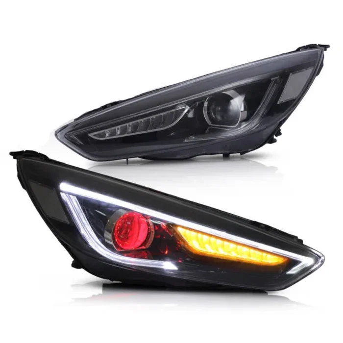 Vland 2015-2017 Ford Focus LED Sequential Headlights with Red Demon Eyes