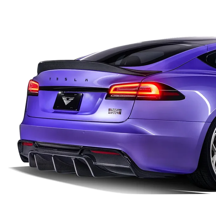 VRS Model S Plaid Aero Decklid Spoiler Carbon Fiber PP 2×2 Glossy