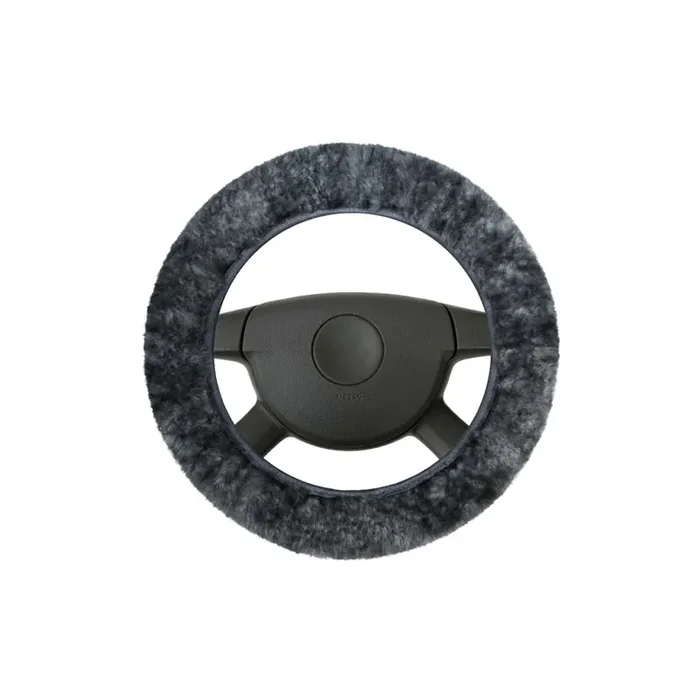 WALSER 19542-0 Steering wheel cover 37mm, 39mm, Anthracite, Leather, Sheepskin
