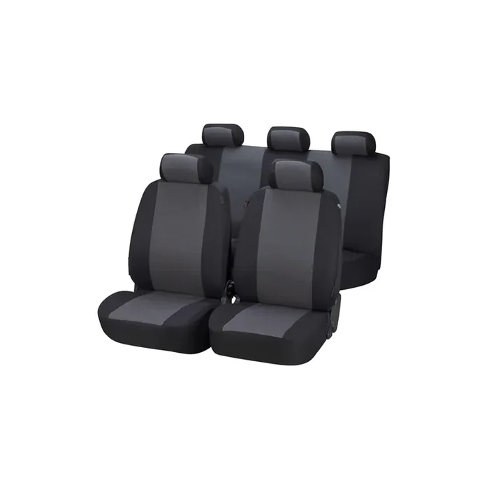 WALSER Pineto 12435 Car seat cover Black/Grey, Polyester, Front and Rear