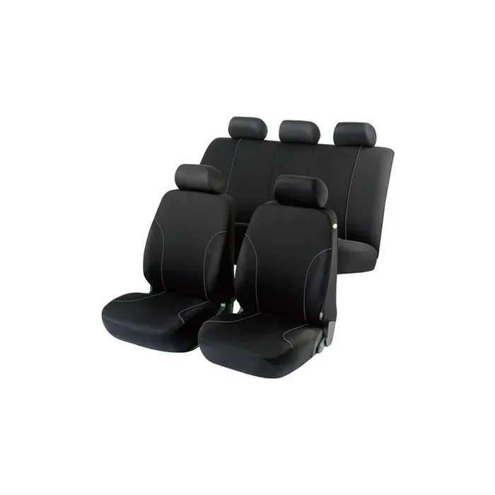 WALSER ZIPP-IT Basic 11799 Car seat cover Black, Polyester, Front and Rear