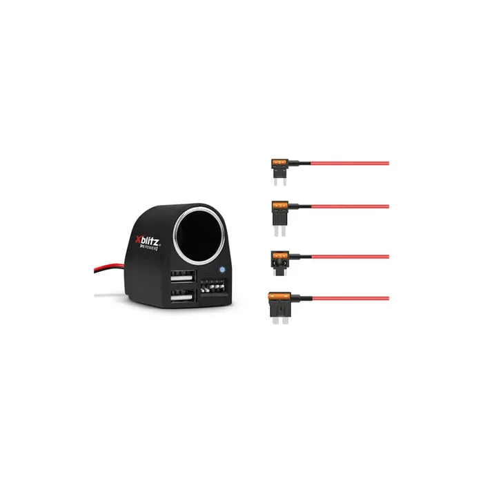 XBLITZ R5 Cigarette lighter splitter 10W(USB 2.0), 24W(USB 2.0 QC), 36W(12/24V)W