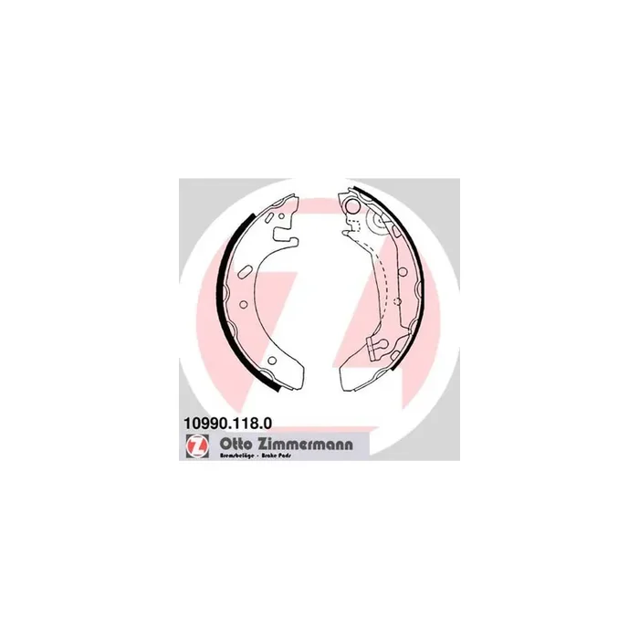ZIMMERMANN 10990.118.0 Brake Shoe Set for FORD MONDEO with lever, without accessories