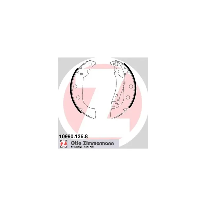 ZIMMERMANN 10990.136.8 Brake Shoe Set with lever, without accessories