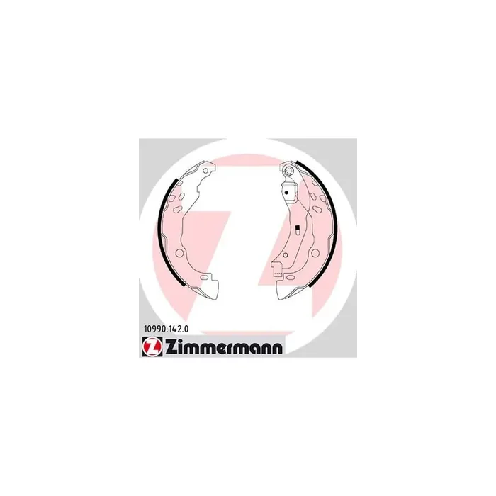 ZIMMERMANN 10990.142.0 Brake Shoe Set Photo corresponds to scope of supply, with lever
