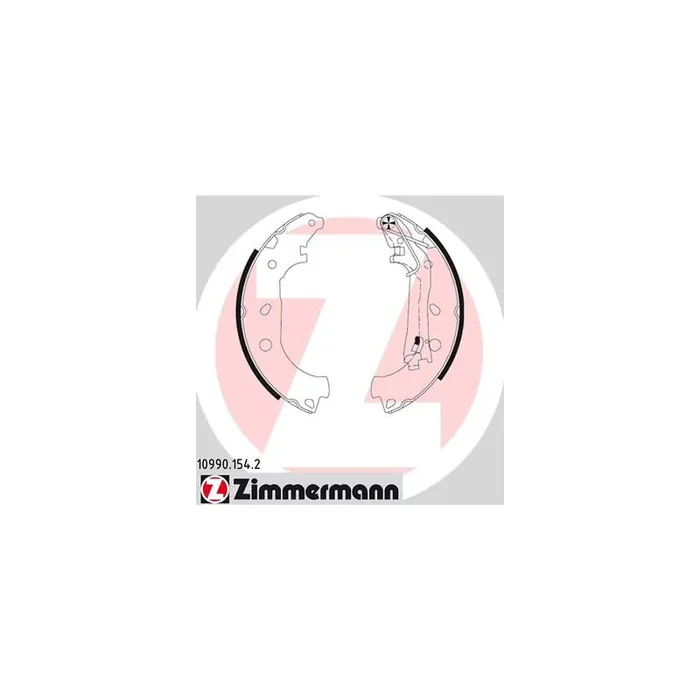 ZIMMERMANN 10990.154.2 Brake Shoe Set Photo corresponds to scope of supply, with lever