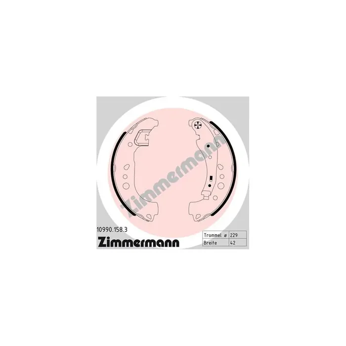 ZIMMERMANN 10990.158.3 Brake Shoe Set Photo corresponds to scope of supply