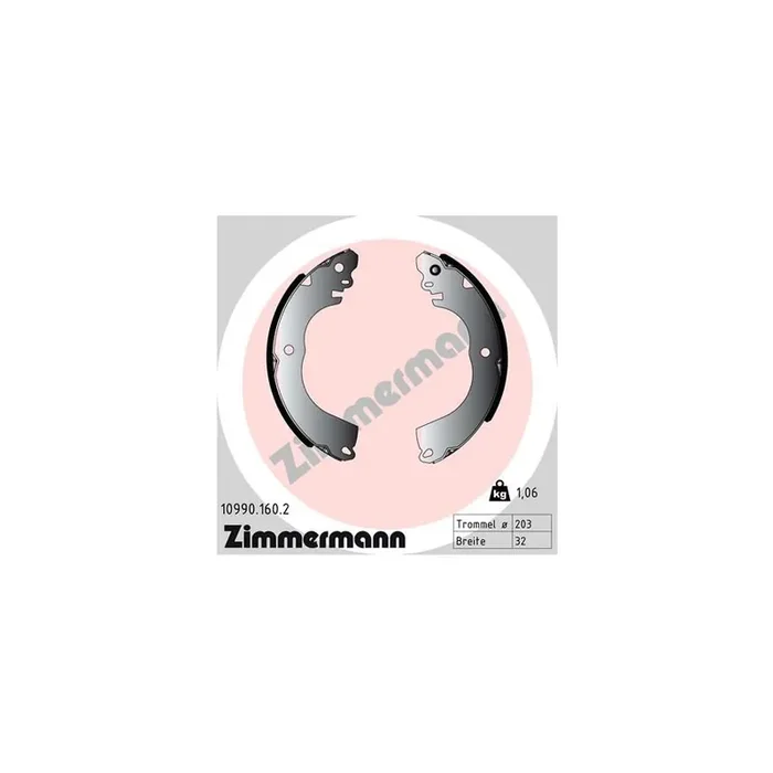 ZIMMERMANN 10990.160.2 Brake Shoe Set for MITSUBISHI MIRAGE Photo corresponds to scope of supply